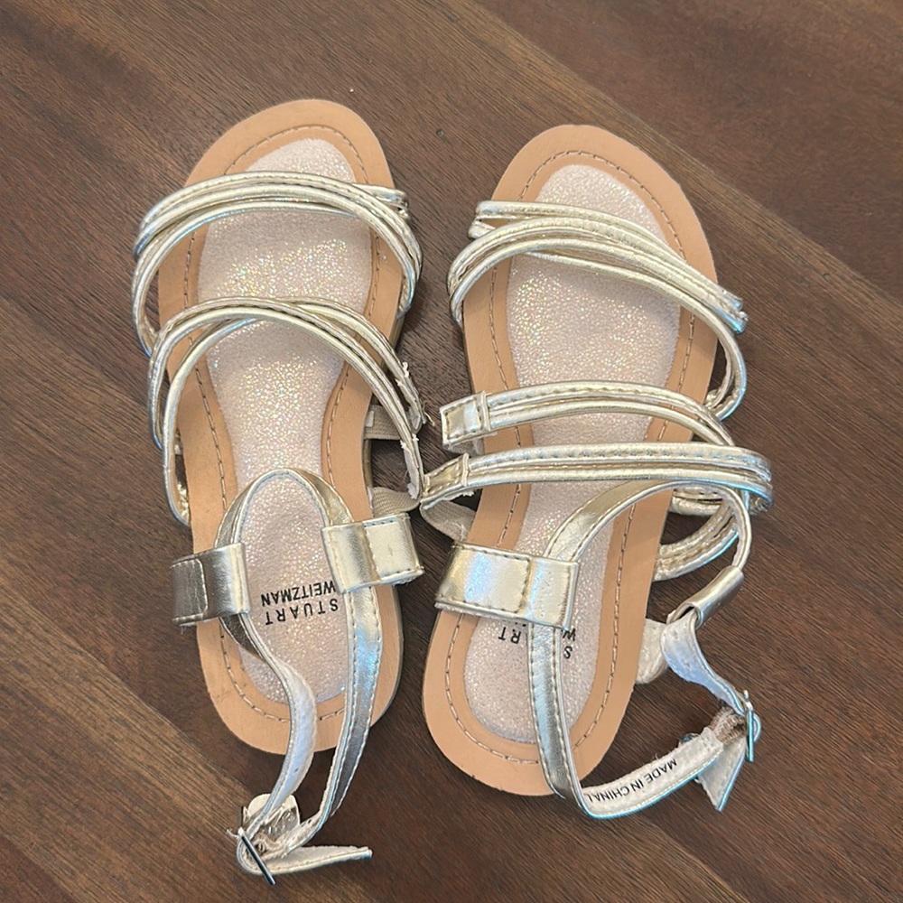 Girls Stuart weitzman gold sandals - never worn!  Size 12